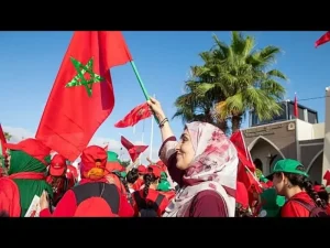 العلم المغربي في احتفالات المسيرة الخضراء بإسبانيا