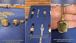 مجوهرات مسروقة تم ضبطها من قبل الشرطة