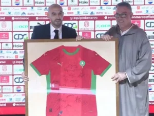 المنتخب المغربي يحتفل ببلوغ نصف نهائي كأس العالم 2022 في قطر